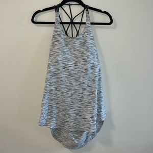 Lululemon white tank top with built in sports bra, size 12